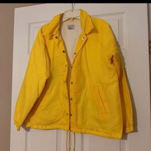 Womens Jacket Size Large Cotton Windbreaker Button Up Yellow HABAND FOR HER